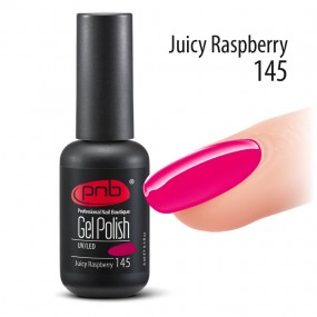 Гель-лак PNB 145 Juicy Raspberry (Яркий розовый, неоновый), 8 мл