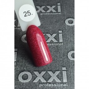 Гель-лак OXXI Professional №025 (красно-малиновый с микроблеском), 10 мл