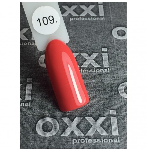 Гель-лак OXXI Professional №109 (бледный красно-коралловый, эмаль), 10 мл