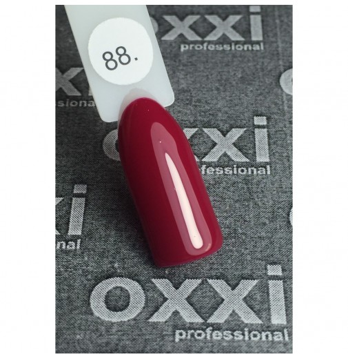 Гель-лак OXXI Professional №088 (темный красно-малиновый, эмаль), 10 мл