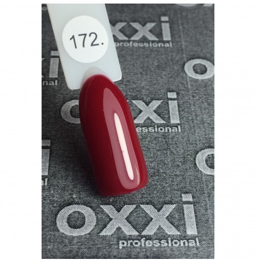 Гель-лак OXXI Professional №172 (темный красный, эмаль), 10 мл