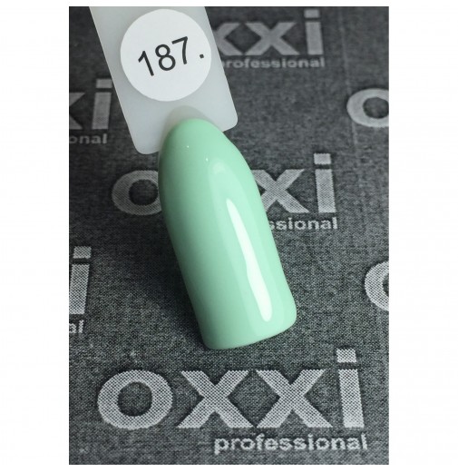 Гель-лак OXXI Professional №187 (бледный салатовый, эмаль), 10 мл