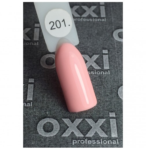 Гель-лак OXXI Professional №201 (светлый персиково-розовый, эмаль), 10 мл