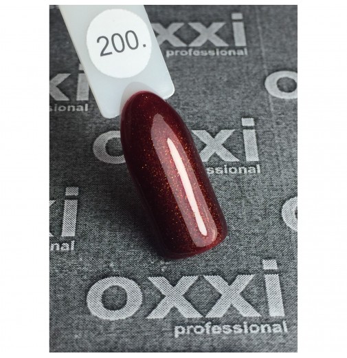 Гель-лак OXXI Professional №200 (бордовый, микроблеск), 10 мл