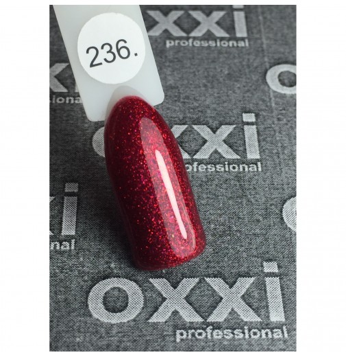 Гель-лак OXXI Professional №236 (красно-малиновый, микроблеск), 10 мл
