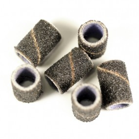 D.I.S Nails одноразовые цилиндрические насадки диаметр 6 мм (80 грит) black, 10 шт.