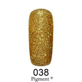 Гель-лак F.O.X. 6 мл Pigment 038 золотой глитер, эмаль