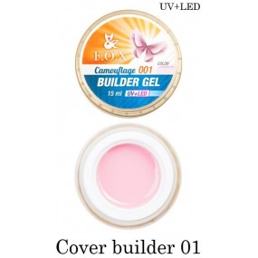 Камуфлирующий гель F.O.X №1 Cover (camouflage) builder gel UV+LED 15мл