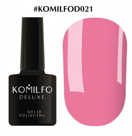 Гель-лак Komilfo Deluxe Series №D021 (ніжно-рожевий, емаль), 8 мл