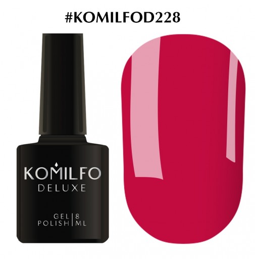 Гель-лак Komilfo Deluxe Series №D228 (малиново-розовый, эмаль), 8 мл