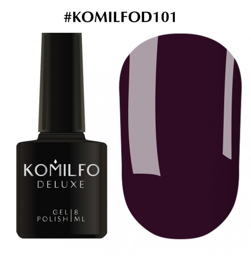 Гель-лак Komilfo Deluxe Series №D101 (темно-фиолетовый, эмаль), 8 мл