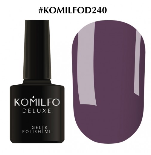 Гель-лак Komilfo Deluxe Series №D240 (приглушенный фиолетовый, эмаль), 8 мл