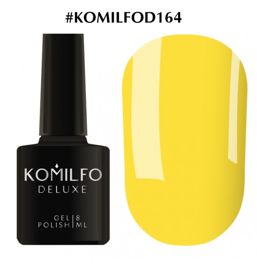Гель-лак Komilfo Deluxe Series №D164 (яскраво-жовтий, емаль), 8 мл