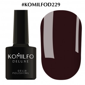 Гель-лак Komilfo Deluxe Series №D229 (темно-бордовый, эмаль), 8 мл