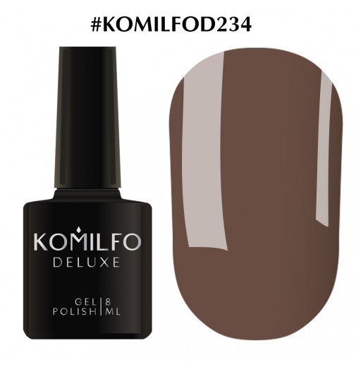 Гель-лак Komilfo Deluxe Series №D234 (коричнево-сірий, емаль), 8 мл