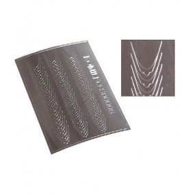 Komilfo S00006 — металлизированные наклейки для ногтей, серебро