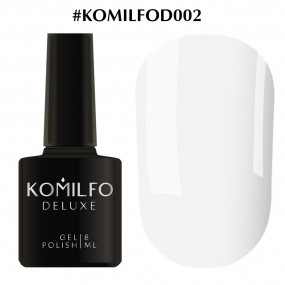 Гель-лак Komilfo Deluxe Series D002 (белый порцеляновый, эмаль), 8 мл