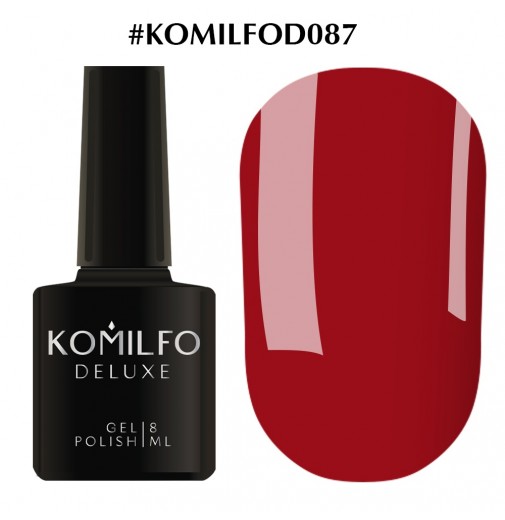 Гель-лак Komilfo Deluxe Series №D087 (темно-червоний, емаль), 8 мл