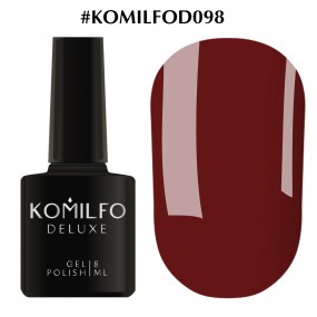Гель-лак Komilfo Deluxe Series №D098 (бордово-коричневий, емаль), 8 мл