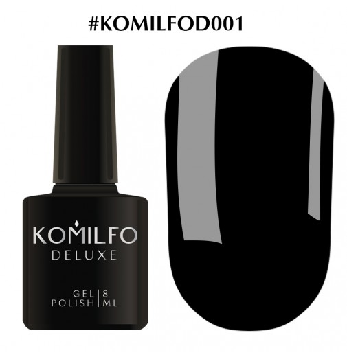Гель-лак Komilfo Deluxe Series №D001 (чорний, емаль), 8 мл