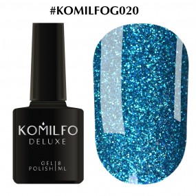 Гель-лак Komilfo DeLuxe Series №G020 (голубо-золотистые блестки с переливом), 8 мл
