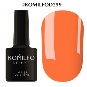 Гель-лак Komilfo Deluxe Series №D259 (персиково-помаранчевий, емаль), 8 мл