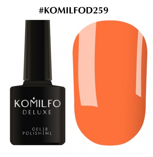 Гель-лак Komilfo Deluxe Series №D259 (персиково-оранжевый, эмаль), 8 мл