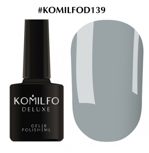 Гель-лак Komilfo Deluxe Series №D139 (темный серо-голубой, эмаль), 8 мл