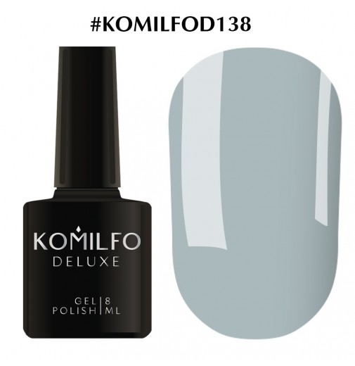 Гель-лак Komilfo Deluxe Series №D138 (сіро-блакитний, емаль), 8 мл