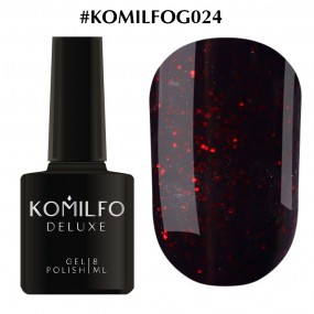 Гель-лак Komilfo DeLuxe Series №G024 (черный с красными блестками), 8 мл