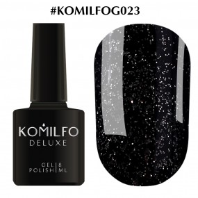 Гель-лак Komilfo DeLuxe Series №G023 (черный, серебристый микроблеск), 8 мл