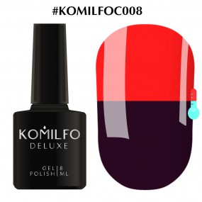 Гель-лак Komilfo DeLuxe Termo C008 (фиолетовый, при нагревании - красный), 8 мл