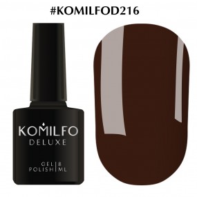 Гель-лак Komilfo Deluxe Series D216 (темно-коричневый, эмаль), 8 мл