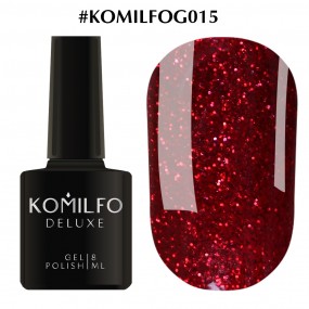 Гель-лак Komilfo DeLuxe Series №G015 (темно-красный, с блестками), 8 мл