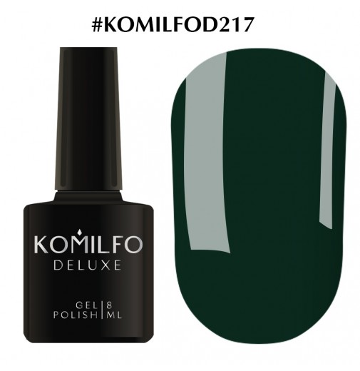 Гель-лак Komilfo Deluxe Series №D217 (темний бірюзово-зелений, емаль), 8 мл