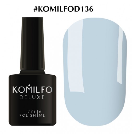 Гель-лак Komilfo Deluxe Series №D136 (бледно-голубой, эмаль), 8 мл