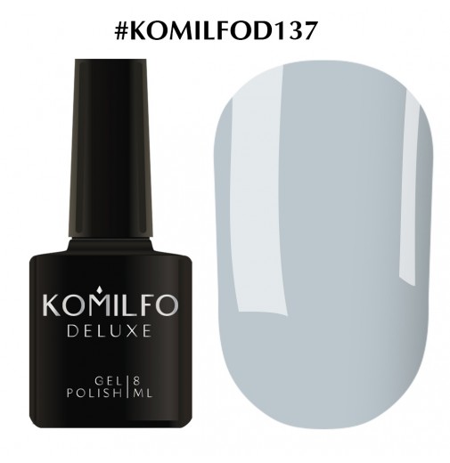 Гель-лак Komilfo Deluxe Series №D137 (светлый серо-голубой, эмаль), 8 мл