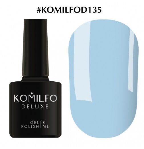Гель-лак Komilfo Deluxe Series №D135 (світло-блакитний, емаль), 8 мл