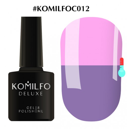 Гель-лак Komilfo DeLuxe Termo C012 (світло-бузковий, при нагріванні лілово-рожевий), 8 мл