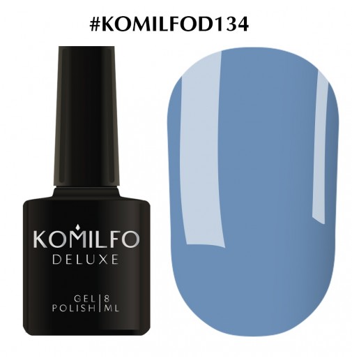 Гель-лак Komilfo Deluxe Series №D134 (темно-блакитний, емаль), 8 мл