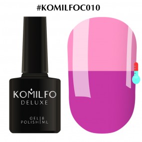 Гель-лак Komilfo DeLuxe Termo C010 (сиренево-розовый, при нагревании - розовый), 8 мл