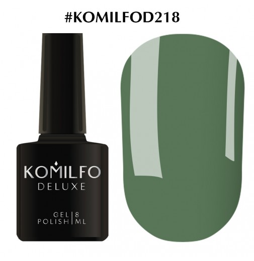 Гель-лак Komilfo Deluxe Series №D218 (зелено-бирюзовый, эмаль), 8 мл