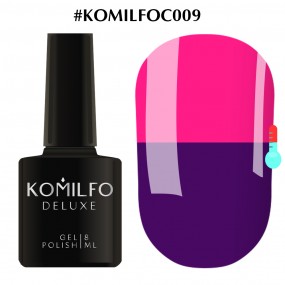 Гель-лак Komilfo DeLuxe Termo C009 (яркий фиолетовый, при нагревании - яркий розовый), 8 мл