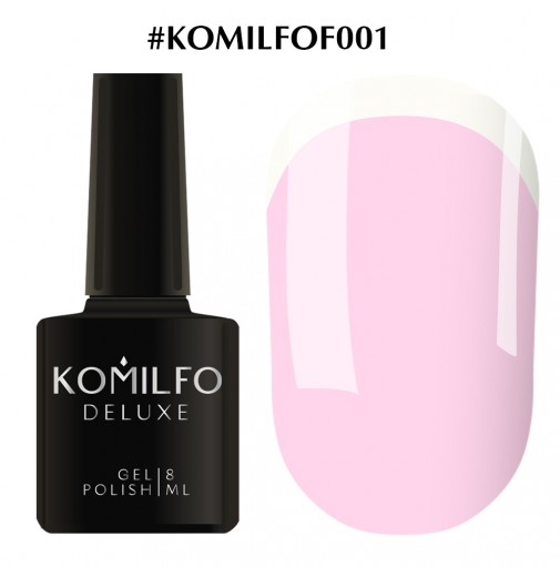 Гель-лак Komilfo French Collection F001 (блідий лілово-рожевий, емаль, для френча), 8 мл