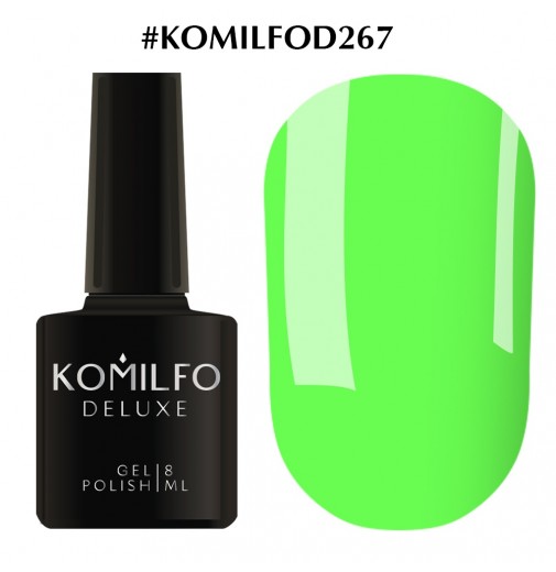 Гель-лак Komilfo Deluxe Series №D267 (темно-салатовый, неоновый, эмаль), 8 мл
