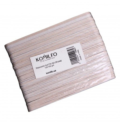 Набір одноразових пилочок Komilfo, 50 шт (120/150 гріт)