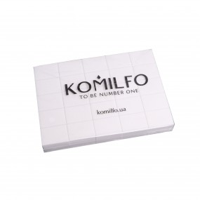 Набор шлифовщиков 32*25*12 мм белый 120/120 для ногтей Komilfo (50 шт. в пачке)