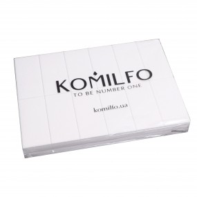 Набор шлифовщиков 76*34*13 мм белый 120/120 для ногтей Komilfo (24 шт в пачке)