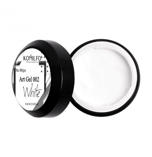 Komilfo No Wipe Art Gel White 002 (Белый), 5 мл