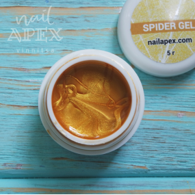NailApex Гель-паутинка золото spider gel gold, 5 г
